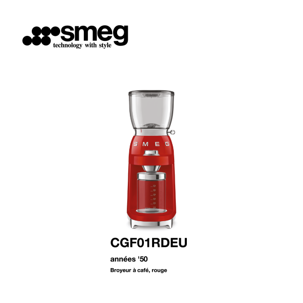 Broyeur à café années 50 Couleur Rouge CGF01RDEU