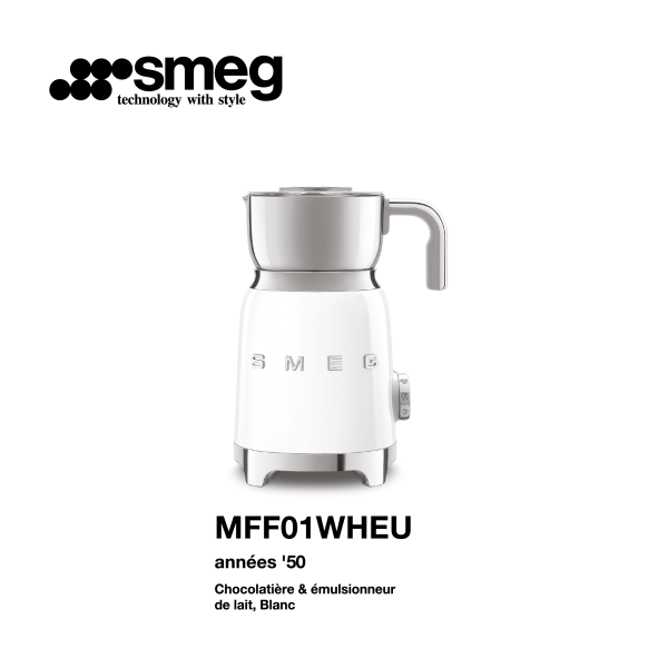 Chocolatières et Emulsionneur a lait SMEG couleur Blanc MFF01WHEU