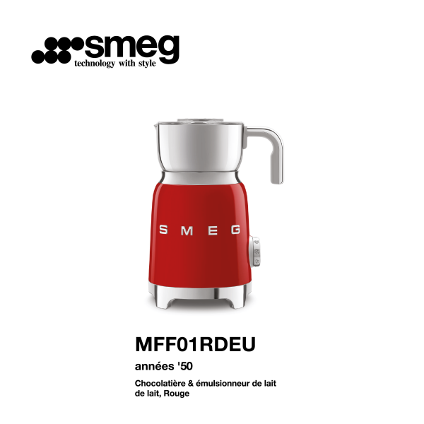 Chocolatières et Emulsionneur a lait SMEG couleur Rouge MFF01RDEU