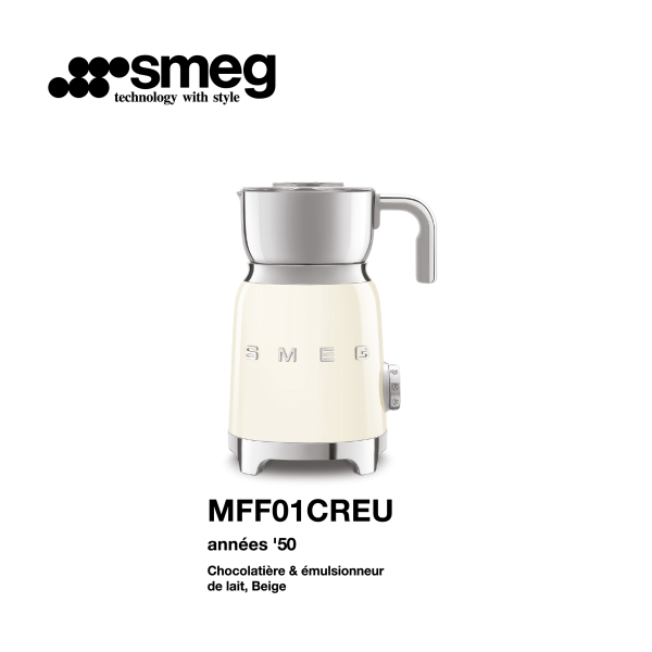 Chocolatières et Emulsionneur a lait SMEG couleur beige MFF01CREU