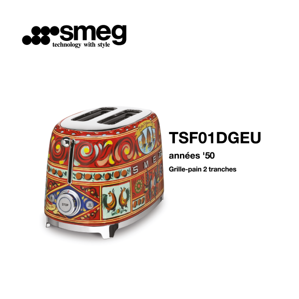 Grille-pain 2 tranches smeg style années 50 TSF01DGEU