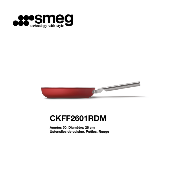 Poêle smeg 26cm couleur Rouge CKFF2601RDM