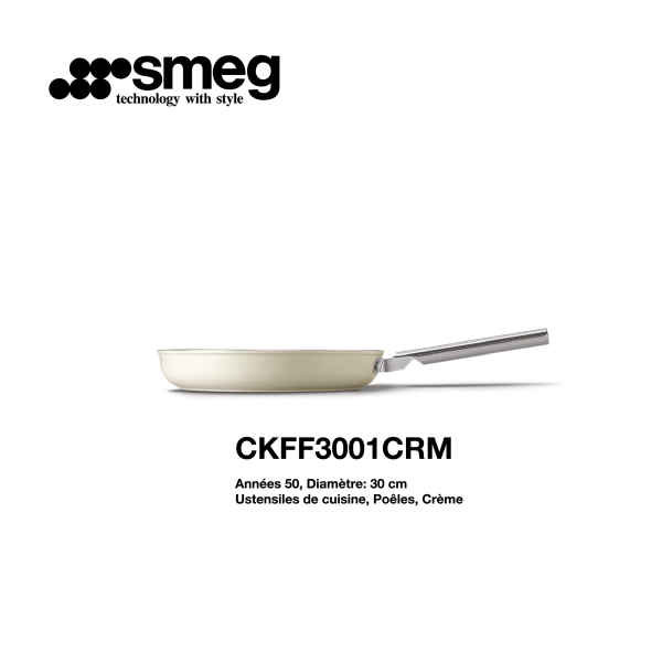 Poêle smeg 30cm couleur crème CKFF3001CRM
