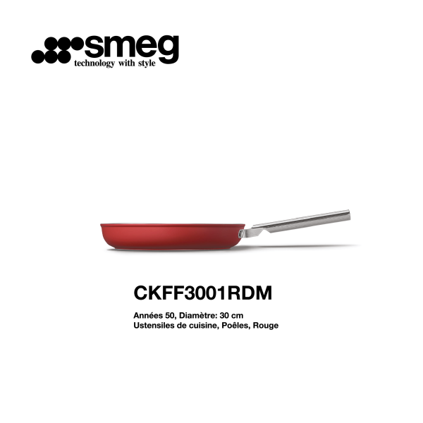 Poêle smeg 30cm couleur rouge CKFF3001RDM