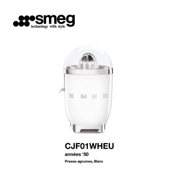 Presse argumes smeg couleur Blanc CJF01WHEU