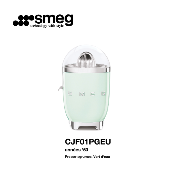 Presse argumes smeg couleur vert d’eau CJF01PGEU