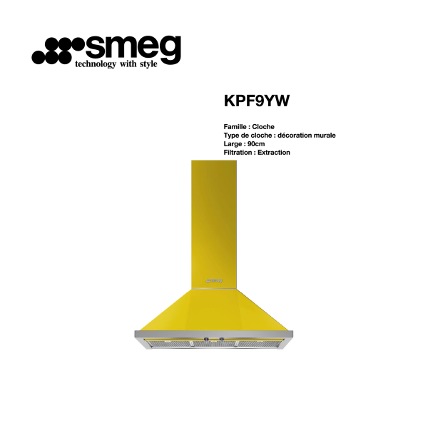 hotte aspirante décorative murale 90cm JAUNE KPF9YW