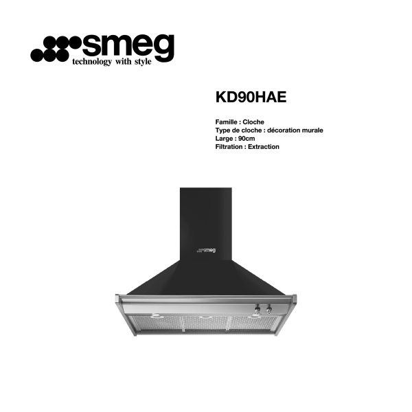 hotte aspirante décorative murale 90cm KD90HAE