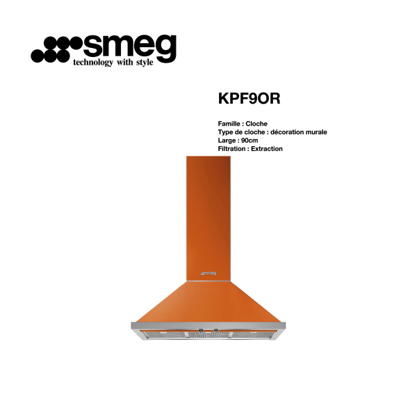 hotte aspirante décorative murale 90cm ORANGE KPF9OR
