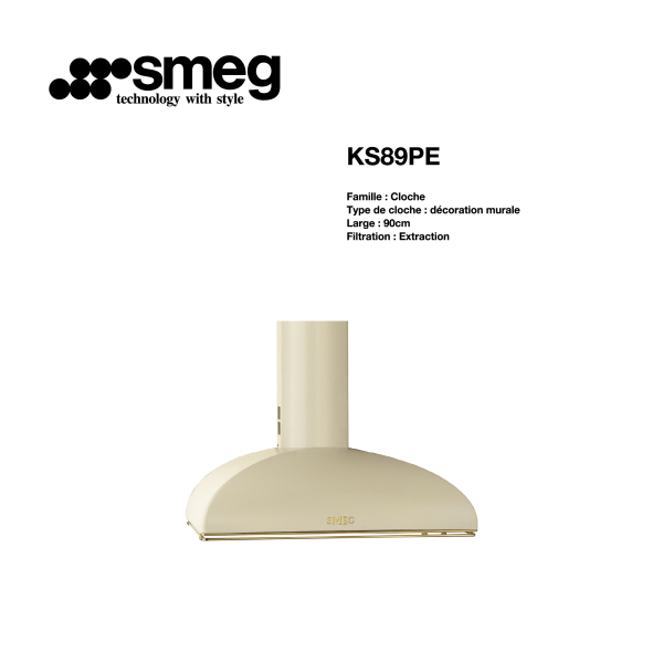 hotte aspirante décorative murale 90cm VINTAGE blanc cassé KS89PE