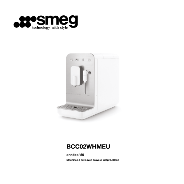 machine café avec broyeur intégré smeg couleur Blanc BCC02WHMEU