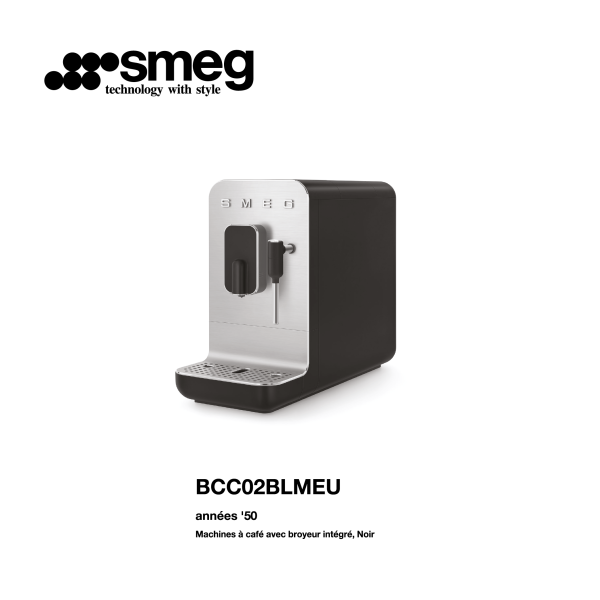 machine café avec broyeur intégré smeg couleur noir BCC02BLMEU