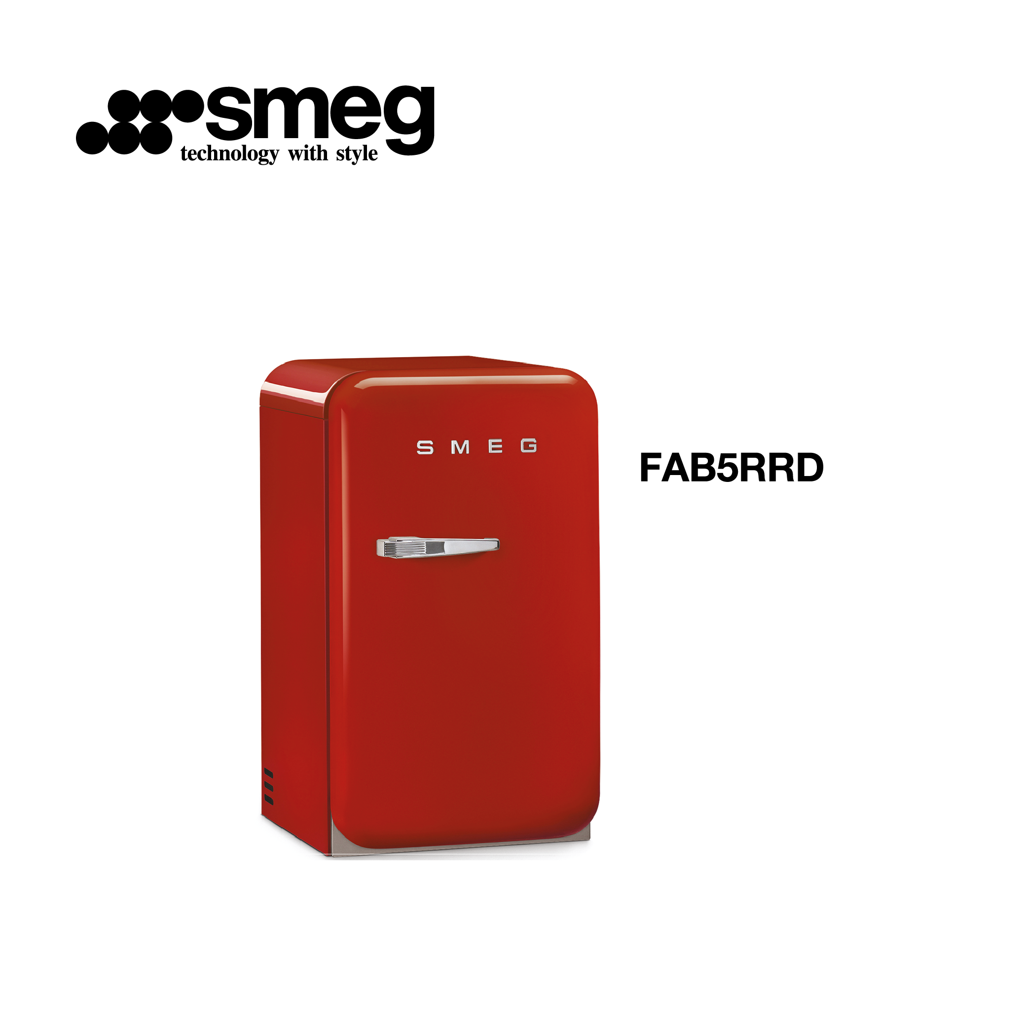 minibar refrigerateur congelateur couleur Rouge style vintage FAB5RRD