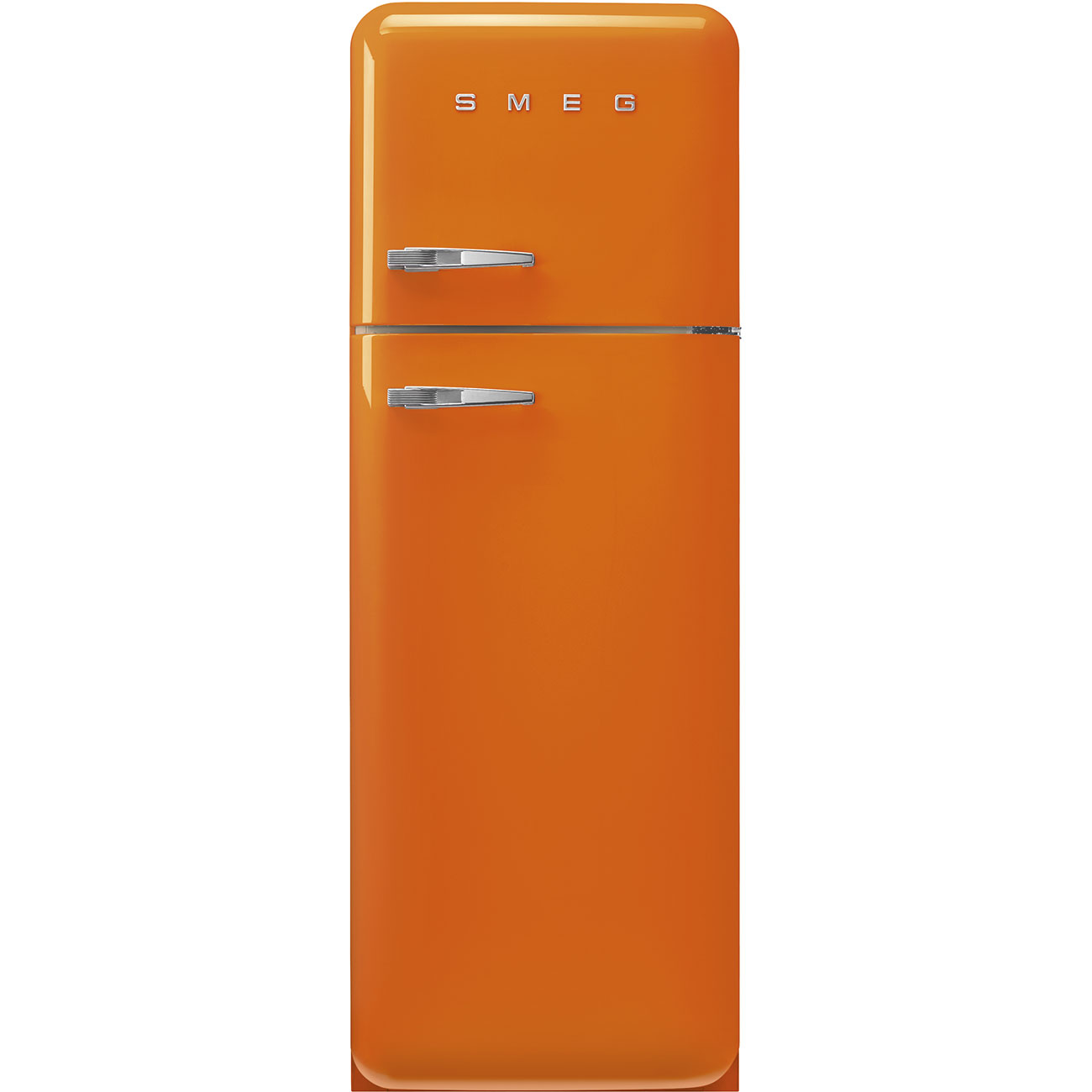 Réfrigérateur congélateur smeg Air brassé 293 Litre 60cm couleur Orange 2 portes style années 50 FAB30ROR5