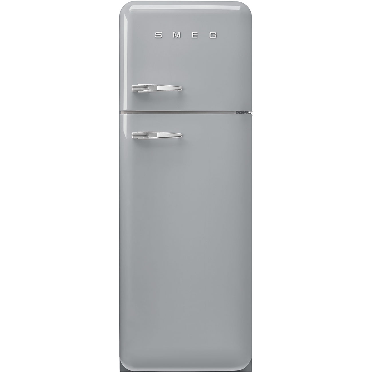 Réfrigérateur congélateur smeg Air brassé 293 Litre 60cm couleur gris métal 2 portes style années 50 FAB30RSV5